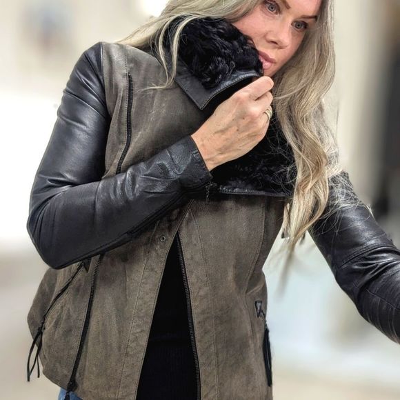 Danier Leather Shearling Jacket - Picture 1 of 13